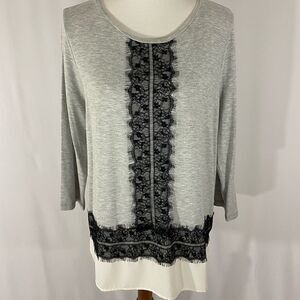 NWT Talbots Lace Border Top